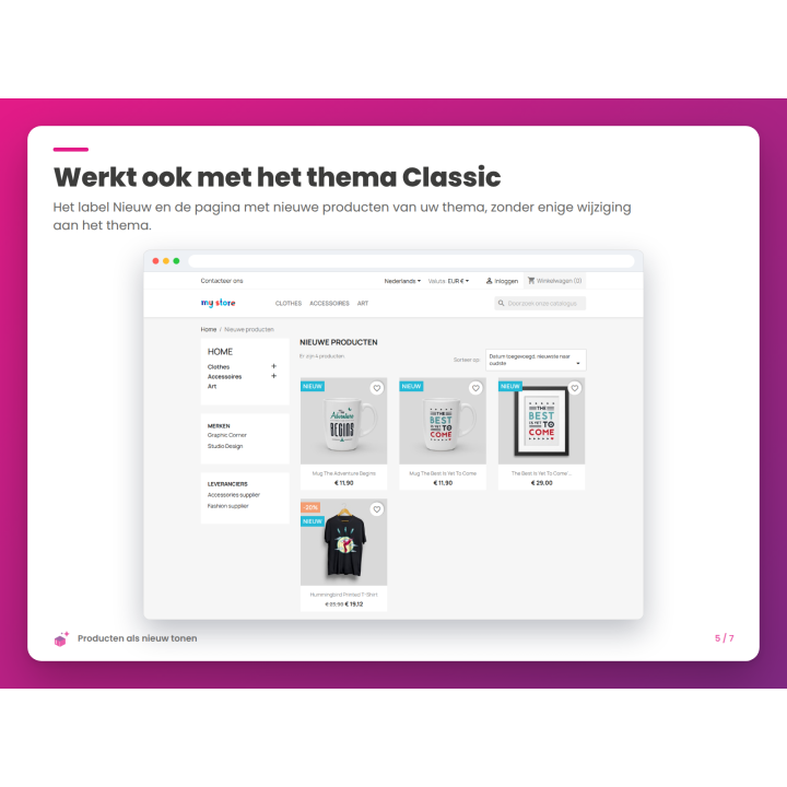Werkt ook met het thema Classic