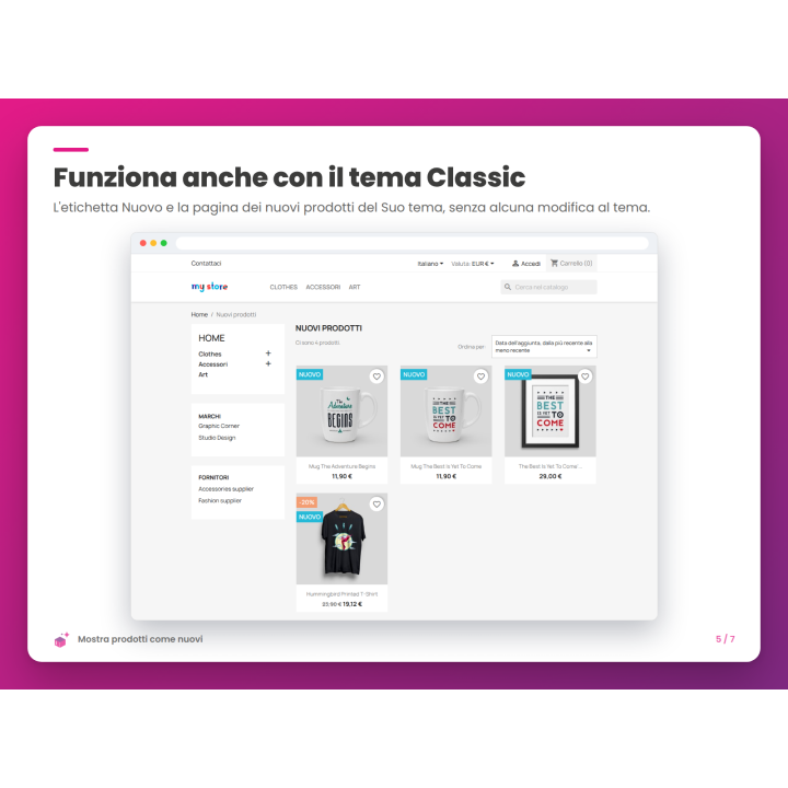 Funziona anche con il tema Classic