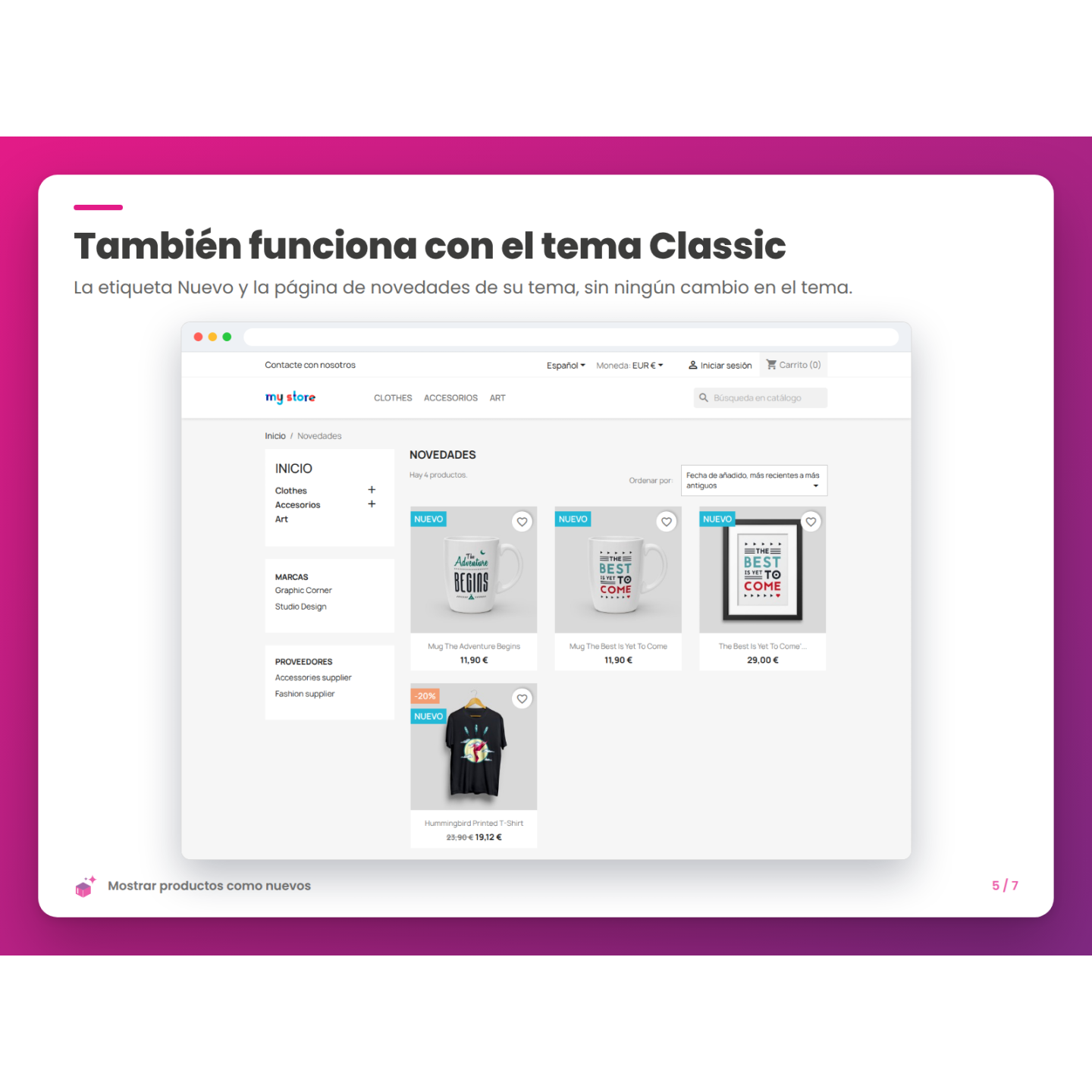 También funciona con el tema Classic