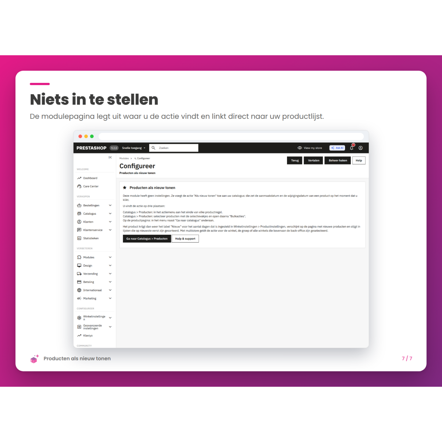 Niets in te stellen