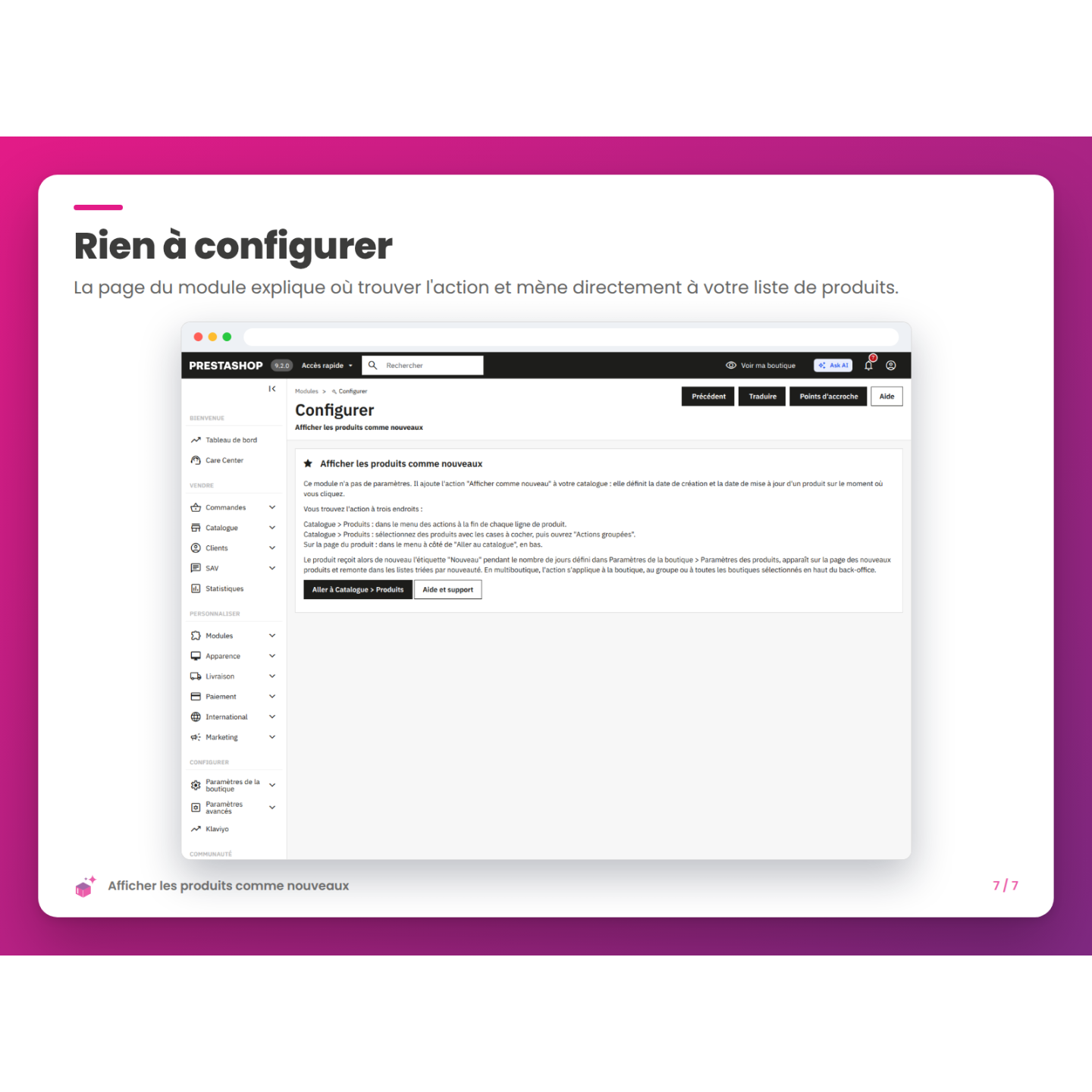 Rien à configurer